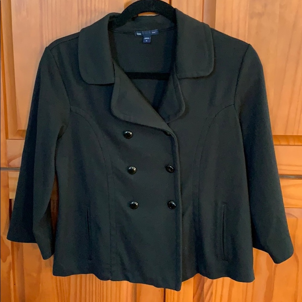 Black lightweight peacoat style Gap jacket, Size M